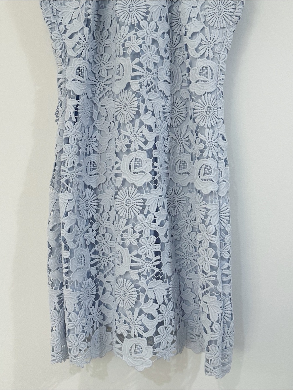Lulus Love Poem Light Blue Lace Mini Dress Size Large - Picture 7 of 13